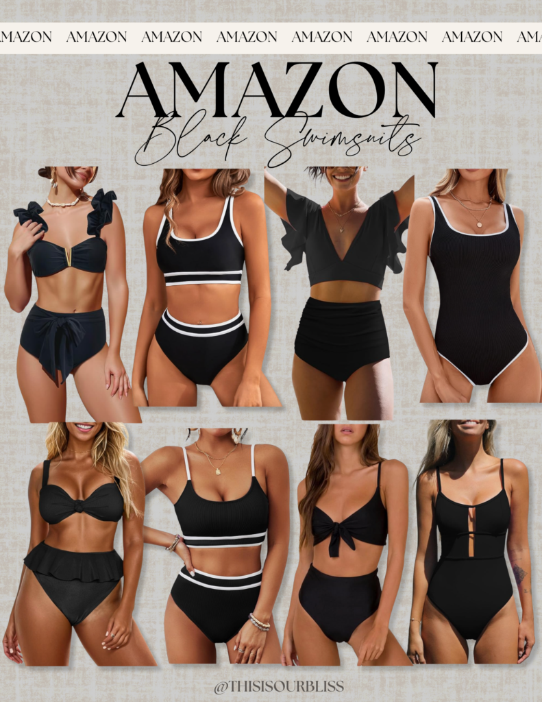 Chic black swimsuits from Amazon - This is our Bliss #amazonswim