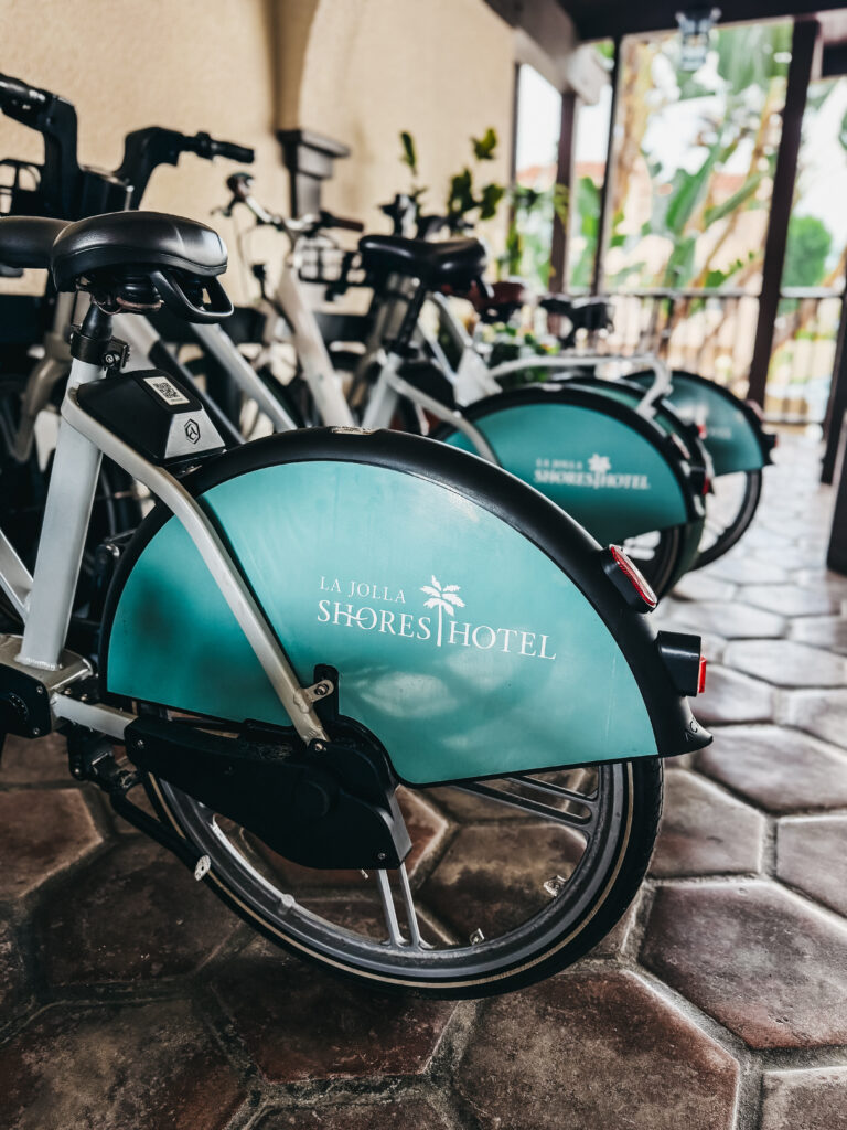 bikes in the lobby - La jolla shores hotel - This is our Bliss
