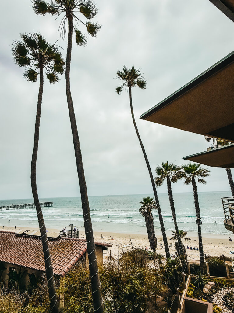 partial ocean view family suite at Pacific Terrace Hotel - This is our Bliss - family vacation to San Diego #pacificbeach