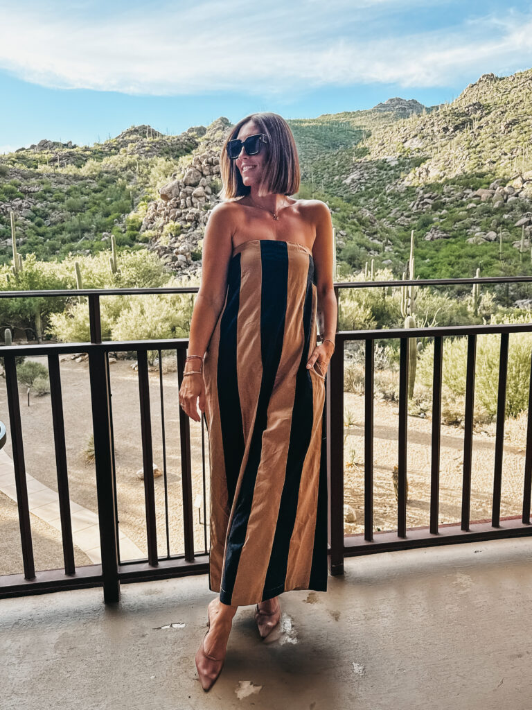 striped jumpsuit for early Fall - This is our Bliss
