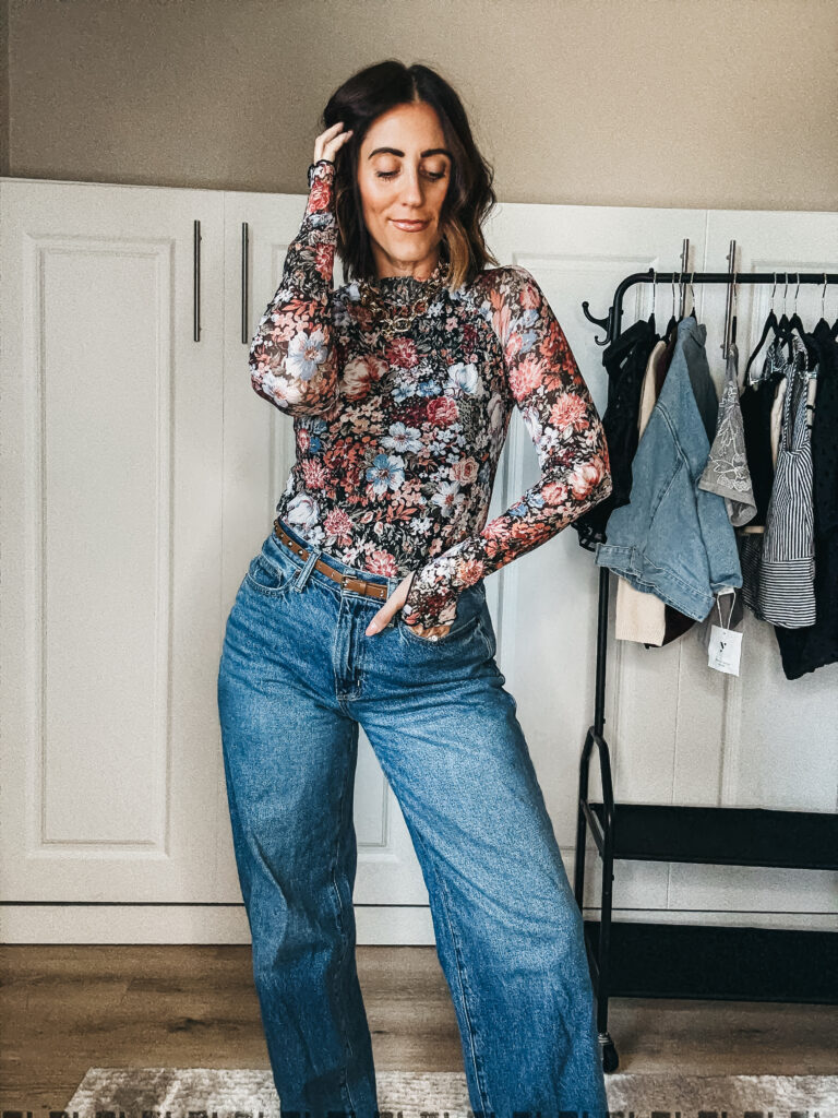 floral mesh top with jeans - This is our Bliss