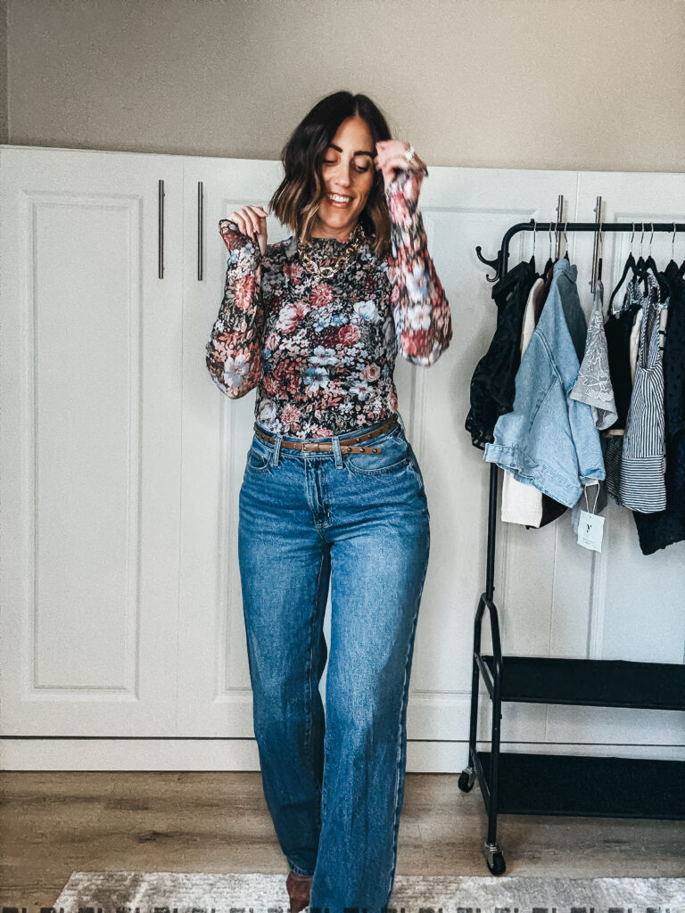 floral mesh top with jeans - This is our Bliss