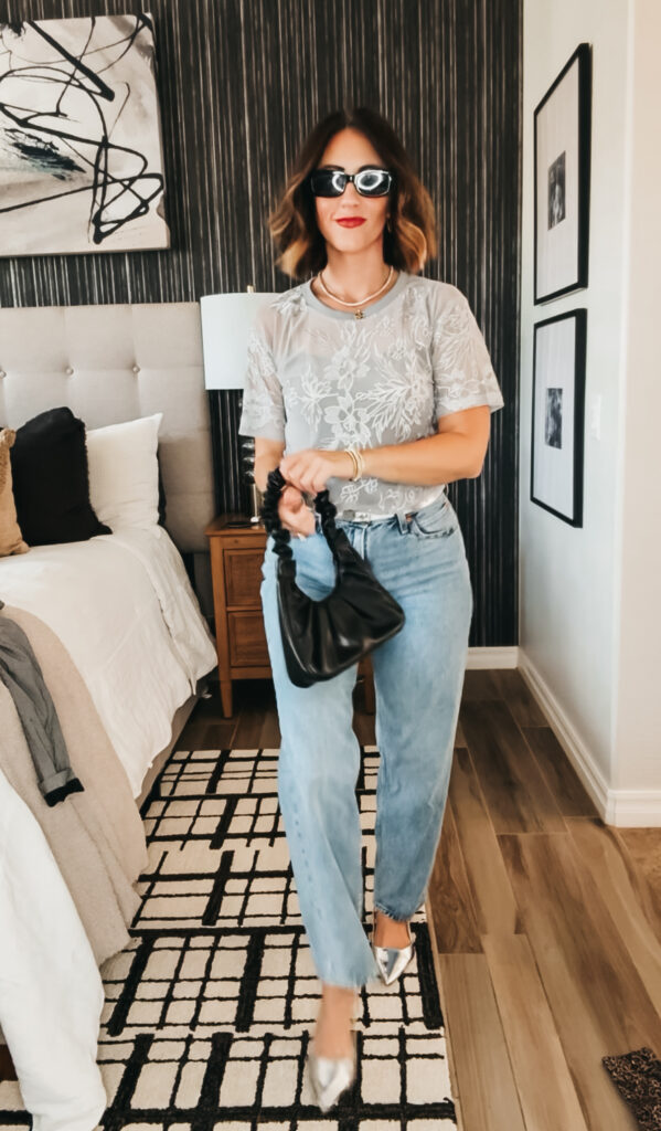 lace top & jeans - This is our Bliss - early fall looks