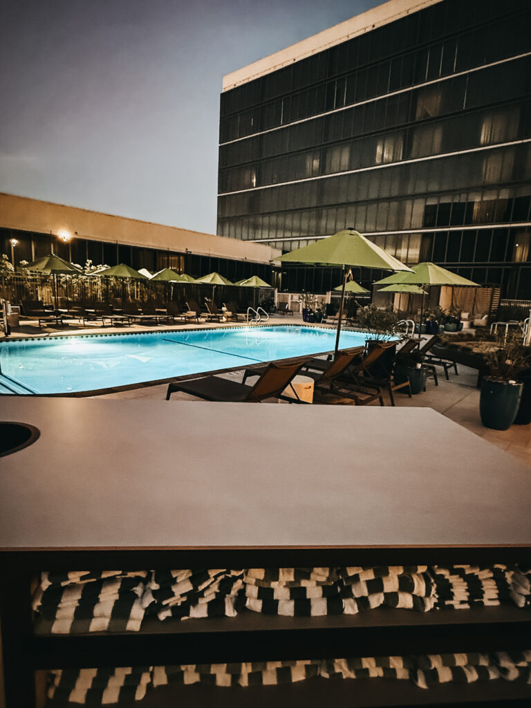 renovated pool at #hiltonanaheim - Hilton Anaheim Review: The Best Disney Good Neighbor Hotel for Our Family of Five - This is our Bliss #disneyland