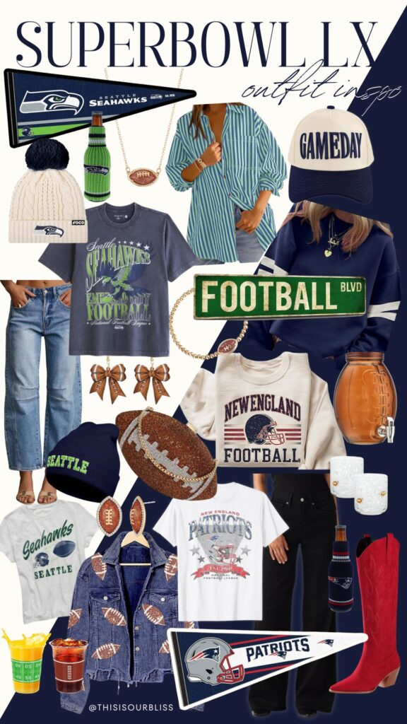 From Sidelines to Snacks // Seahawks & Patriots Outfit Inspo for Every Fan - This is our Bliss