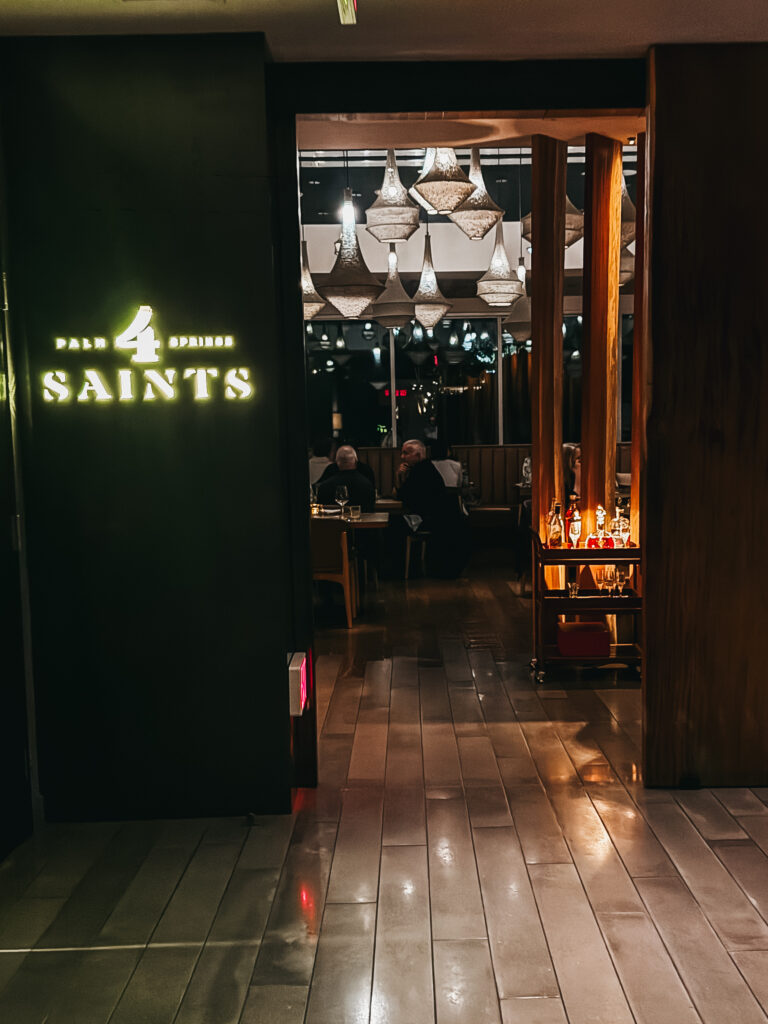 rooftop restaurant at Kimpton Rowan Palm Springs Hotel for dinner at 4Saints - This is our Bliss