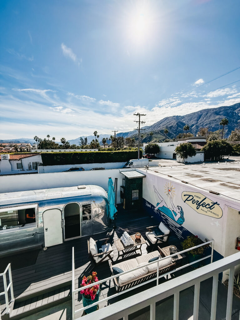 A Stylish Couples Getaway at the Skylark Hotel in Palm Springs - Silver bullet airstream check-in desk - This is our Bliss