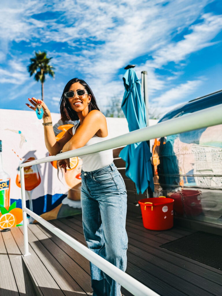 A Stylish Couples Getaway at the Skylark Hotel in Palm Springs - Silver bullet airstream check-in desk - This is our Bliss