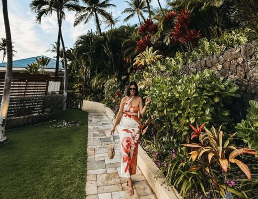 What I wore in Maui - statement dinner dress - This is our Bliss