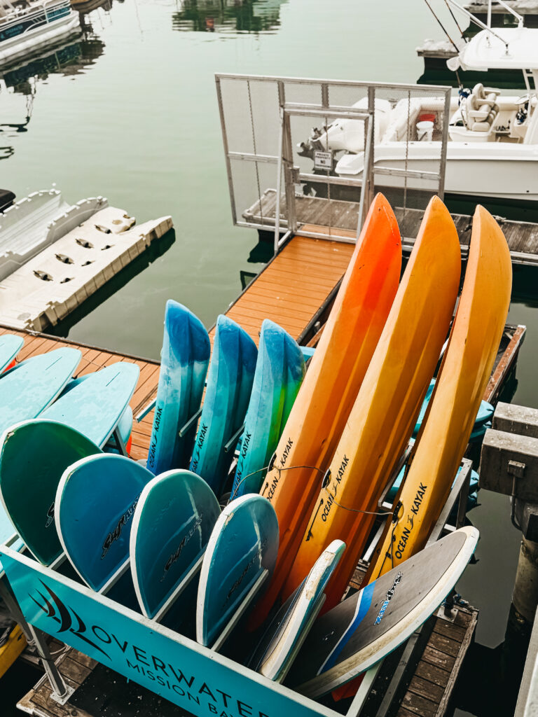 Hyatt Regency Mission Bay kayak and paddle board rental for families - This is our Bliss