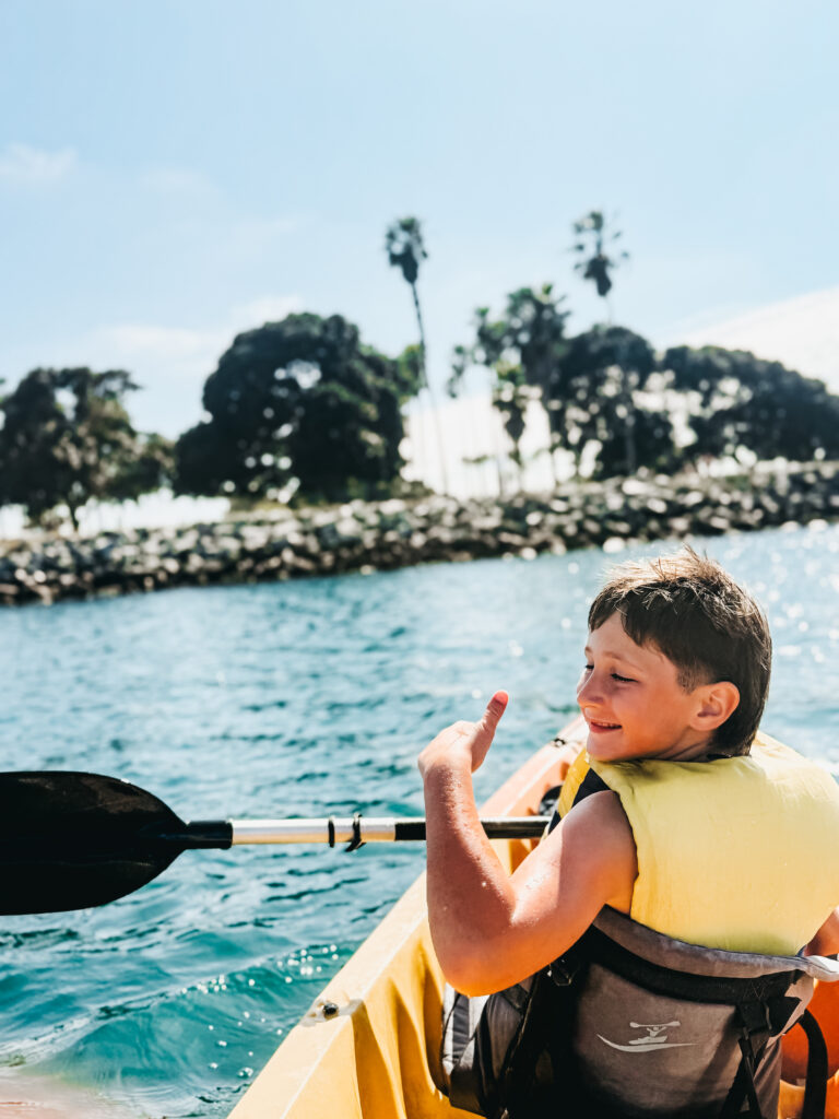 Hyatt Regency Mission Bay kayak and paddle board rental for families - This is our Bliss