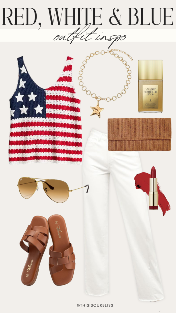 Chic Red, White & Blue Outfit Ideas from Memorial Day to Labor Day - This is our Bliss #usaoutfitideas