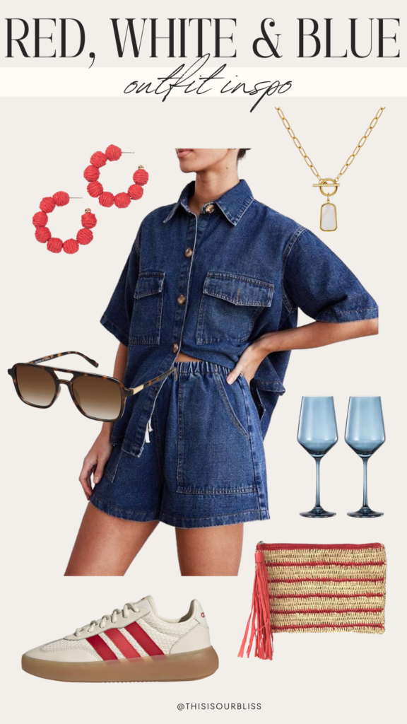 Chic Red, White & Blue Outfit Ideas from Memorial Day to Labor Day - This is our Bliss #usaoutfitideas