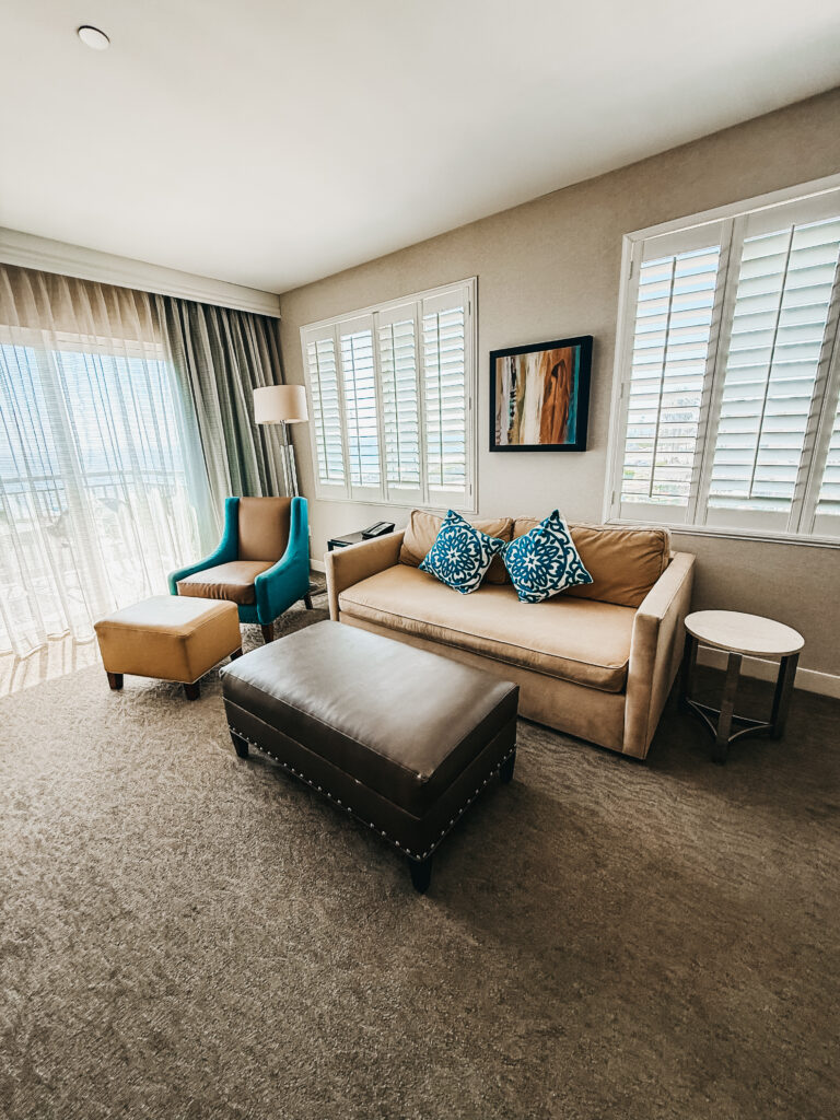 corner suite with ocean and pool view - perfect for a family of five - Cape Rey Carlsbad - This is our Bliss