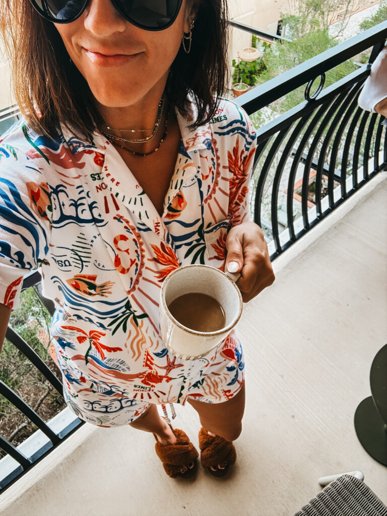Hotel Solea Carlsbad - coffee on balcony in the room - This is our Bliss