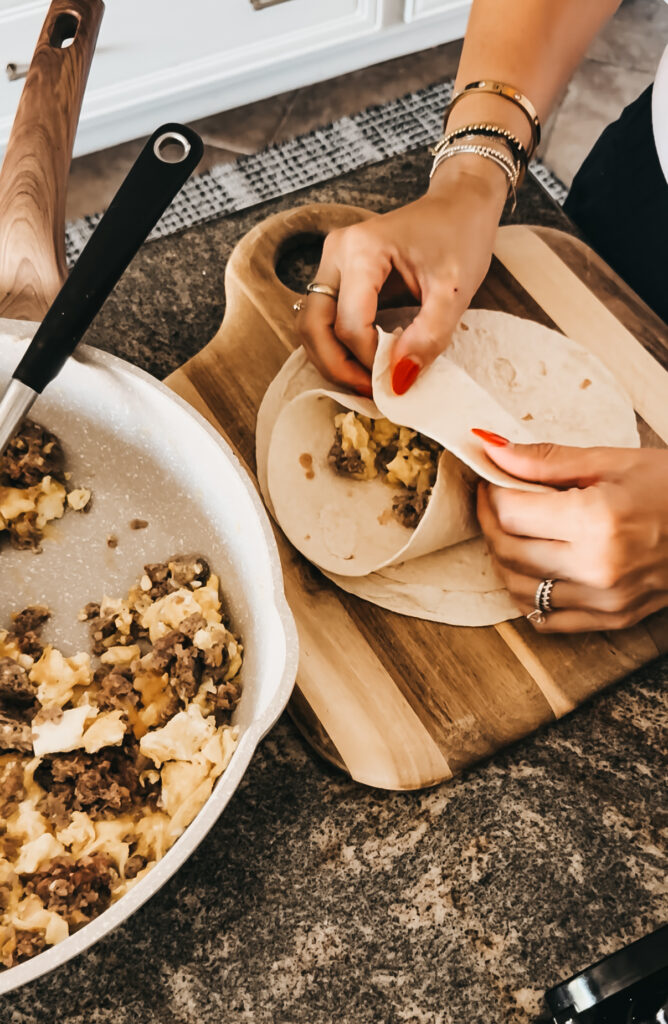 Day 4 of 12 Days of Back-to-School Prep: Make-Ahead Breakfast Burritos - This is our Bliss #momhack #breakfasthack