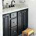 How to achieve a high-end vanity look with paint and hardware for under $50 - update your bathroom vanity on a budge - This is our Bliss